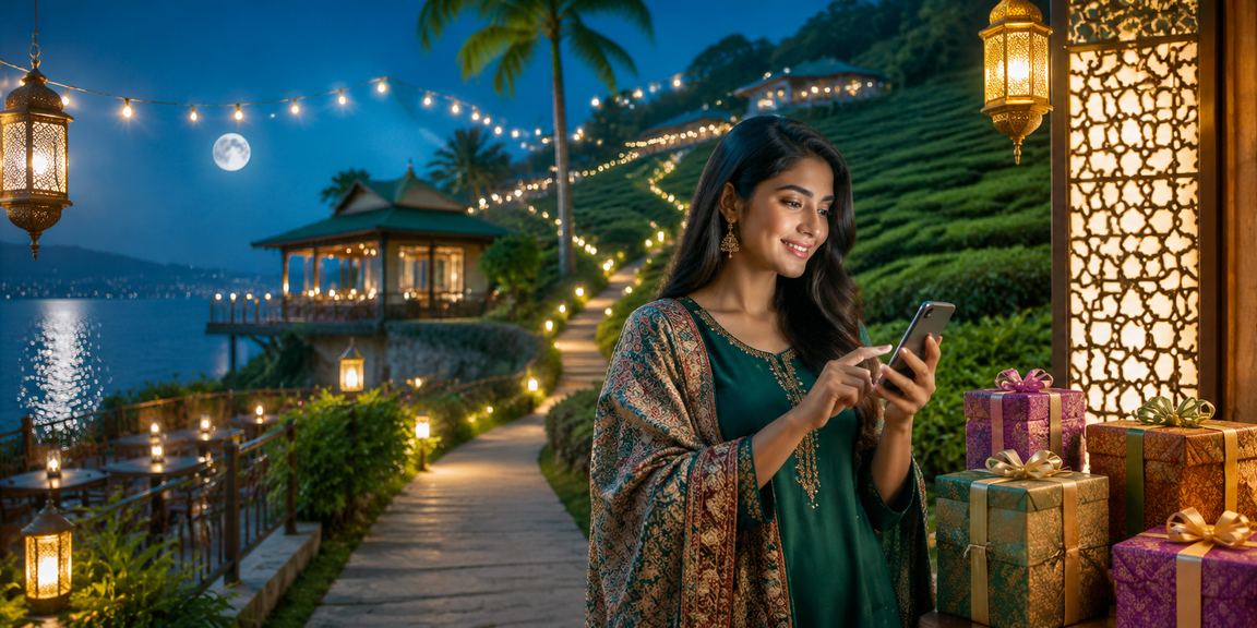সিলেটে ঈদ উৎসবে মোবাইলে স্পোর্টস বেটিং উপভোগ করছেন একজন ব্যবহারকারী